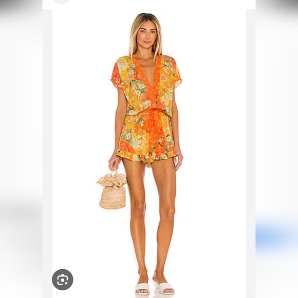 Agua Bendita Pants - AGUA BENDITA Zenda FLORAL ROMPER Small